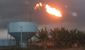 A big oil flame